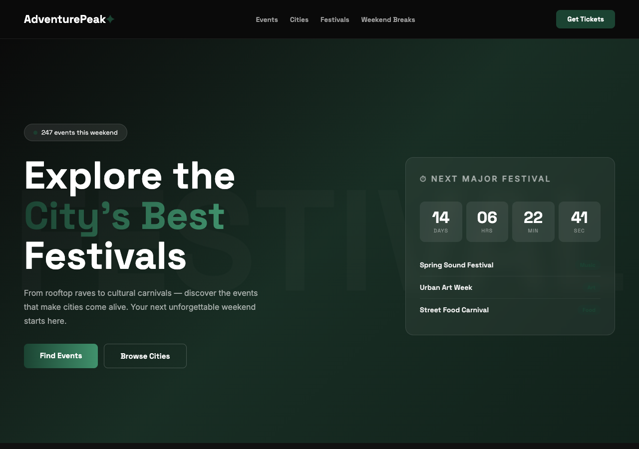 AdventurePeak — Free Holiday WordPress Theme Screenshot