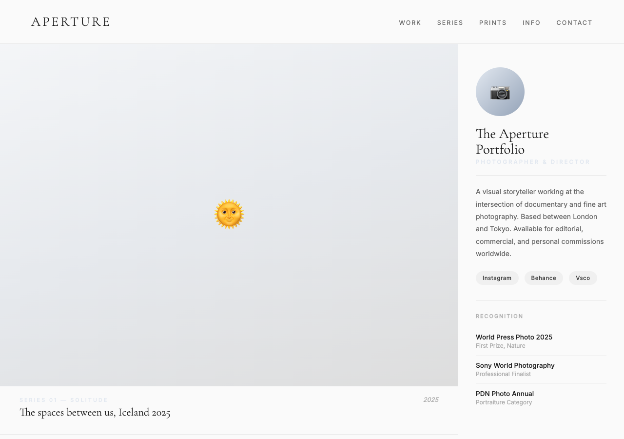 Aperture free WordPress theme screenshot