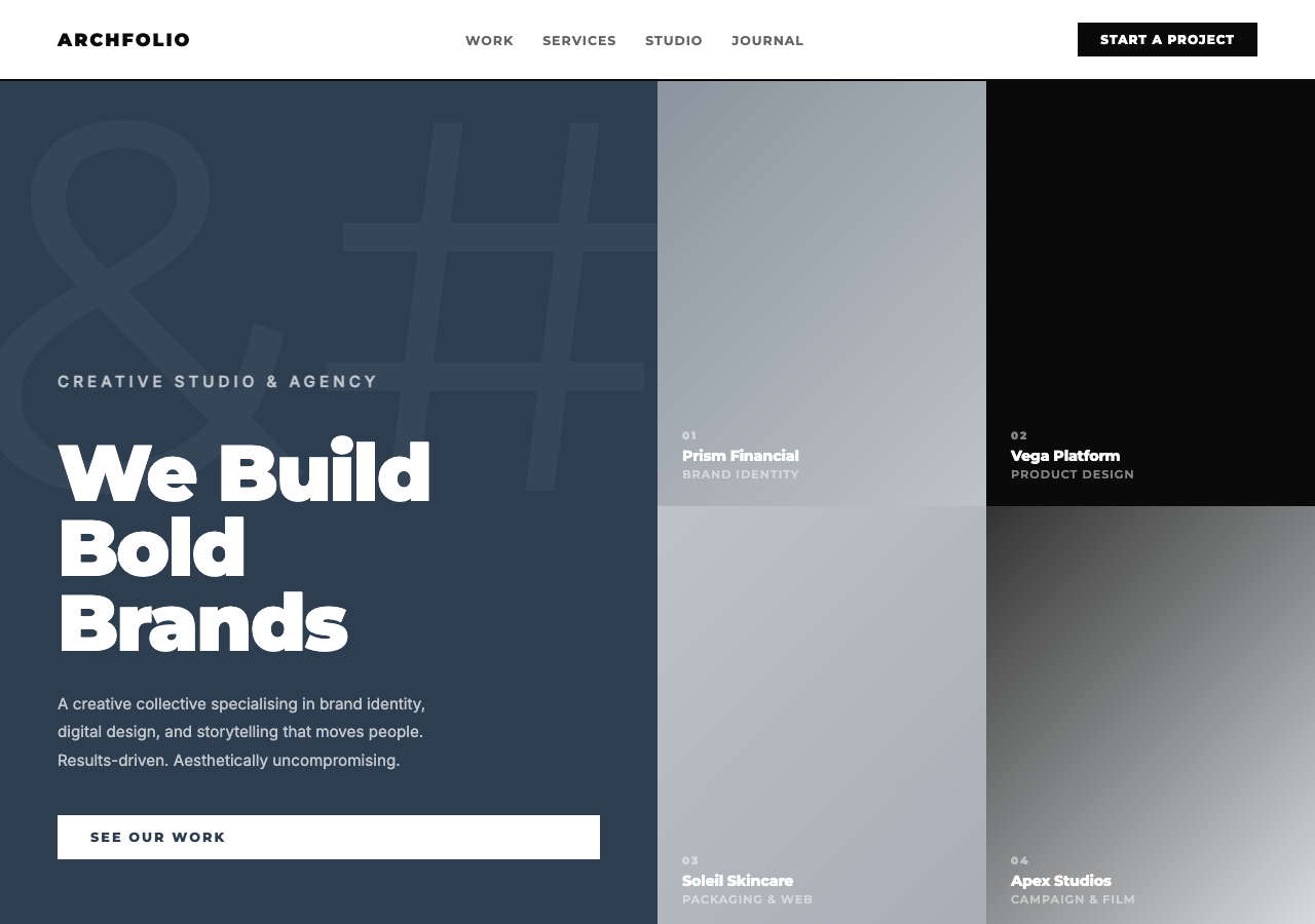 ArchFolio — Free Portfolio WordPress Theme Screenshot