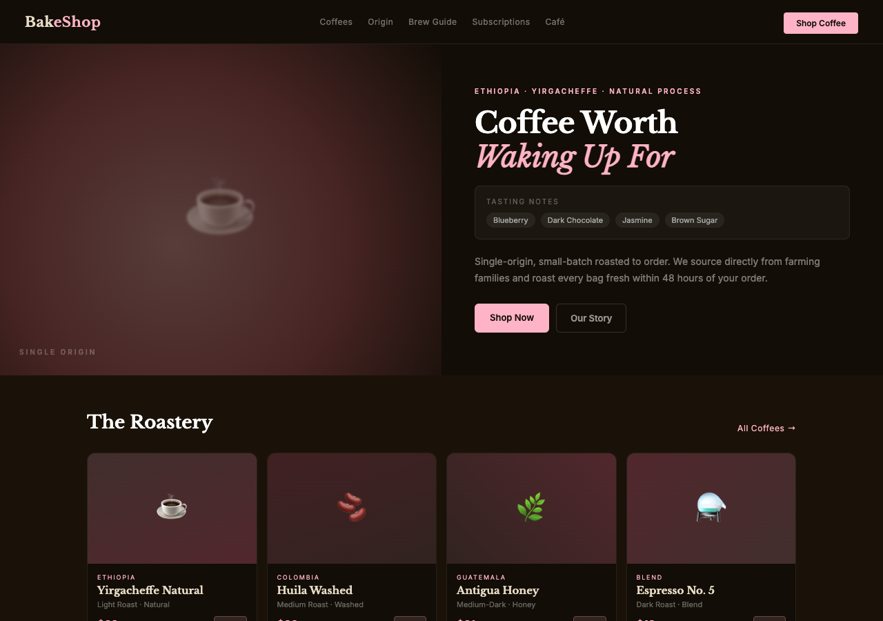 BakeShop — Free Food & Drink WordPress Theme Screenshot
