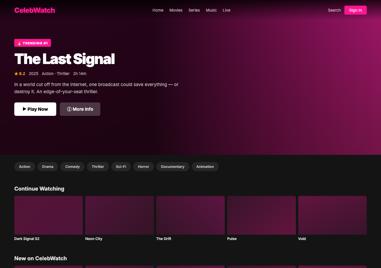 CelebWatch — Free Entertainment WordPress Theme Screenshot