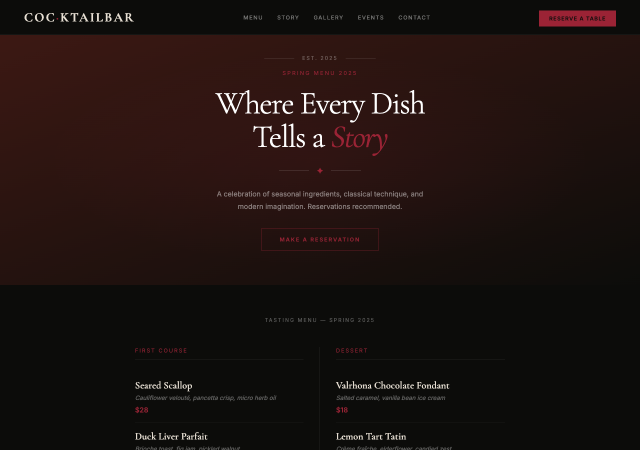 CocktailBar — Free Food & Drink WordPress Theme Screenshot