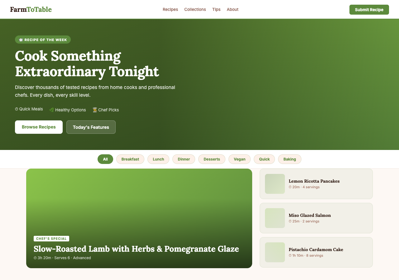 FarmToTable — Free Food & Drink WordPress Theme Screenshot