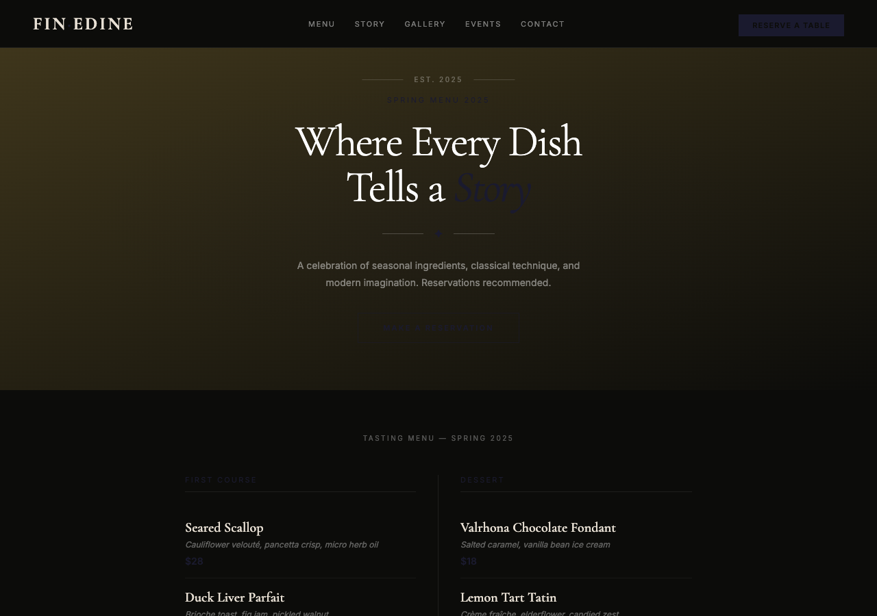 FineDine — Free Food & Drink WordPress Theme Screenshot