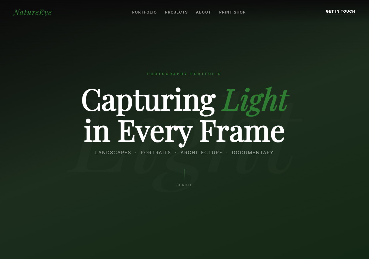 NatureEye — Free Photography WordPress Theme Screenshot