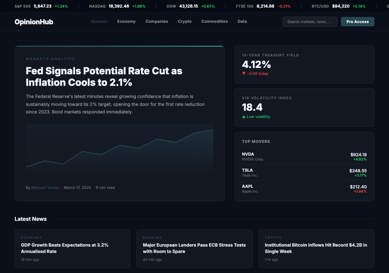 OpinionHub free WordPress theme screenshot