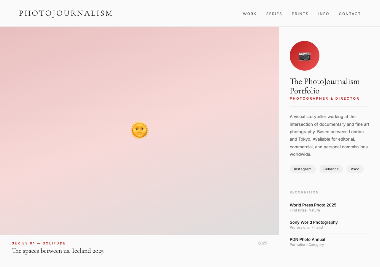 PhotoJournalism — Free Photography WordPress Theme Screenshot