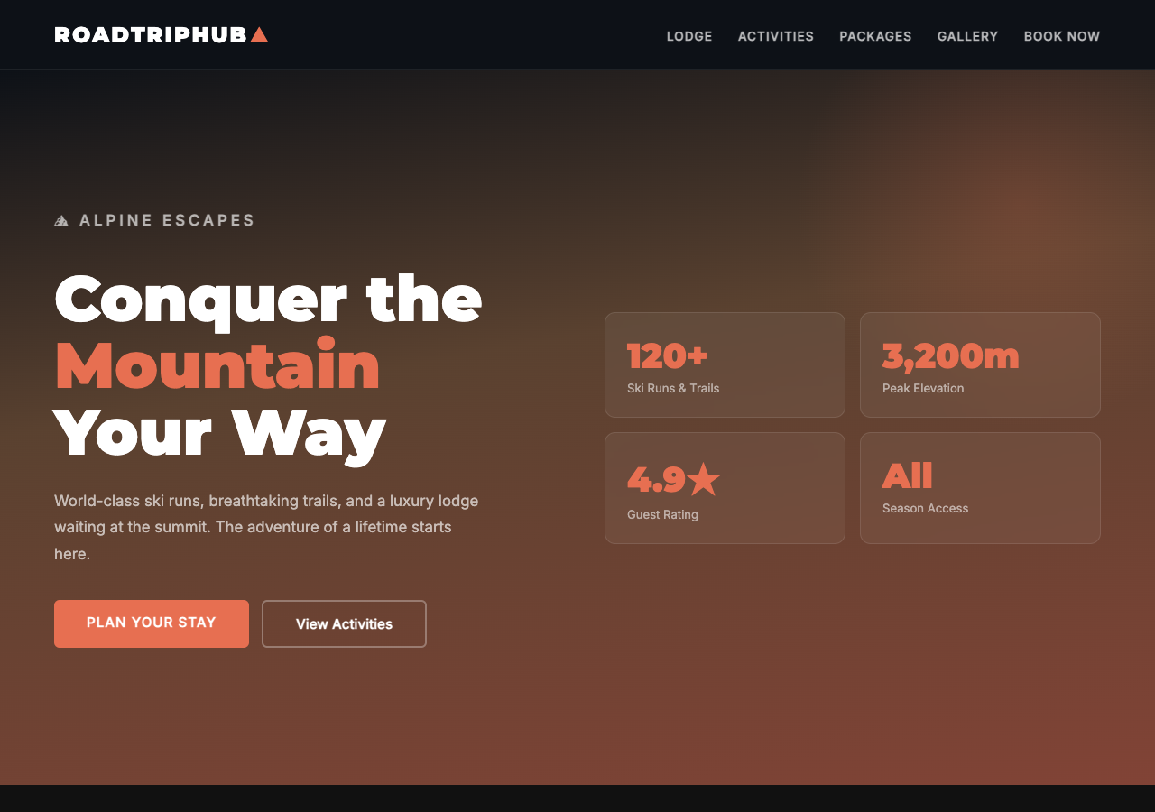 RoadTripHub — Free Holiday WordPress Theme Screenshot