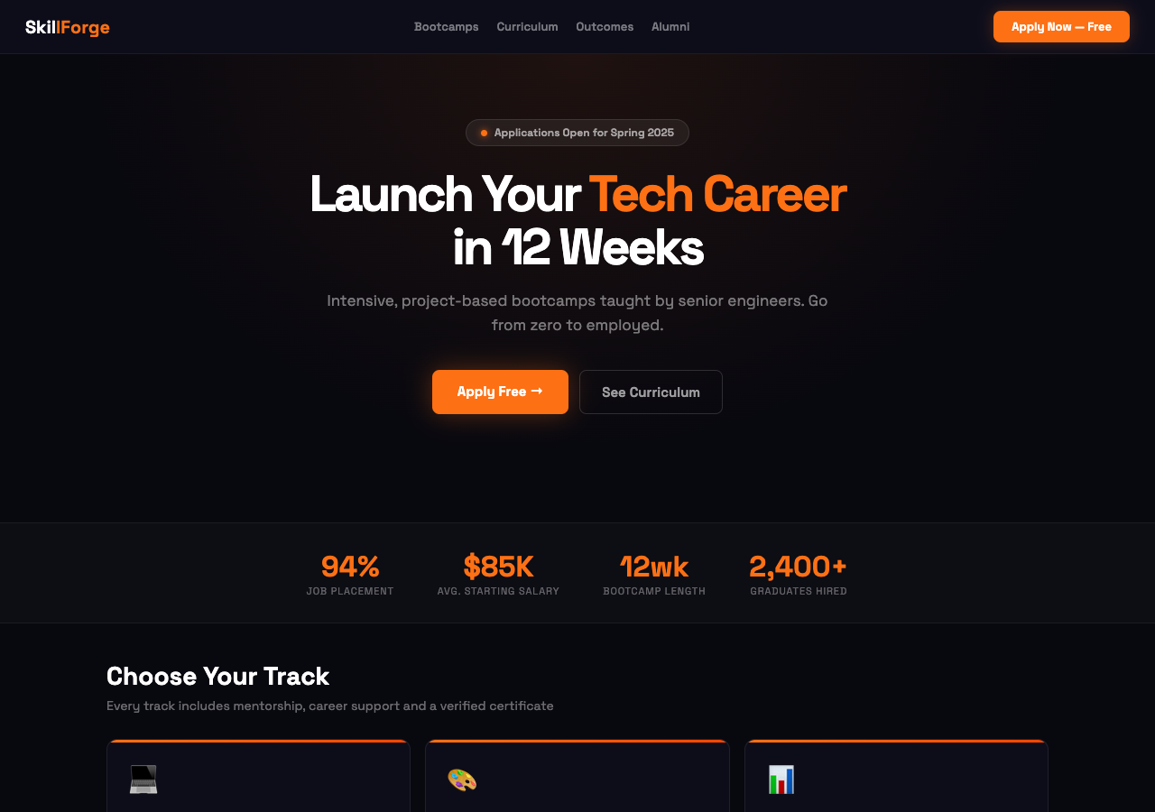 SkillForge free WordPress theme screenshot