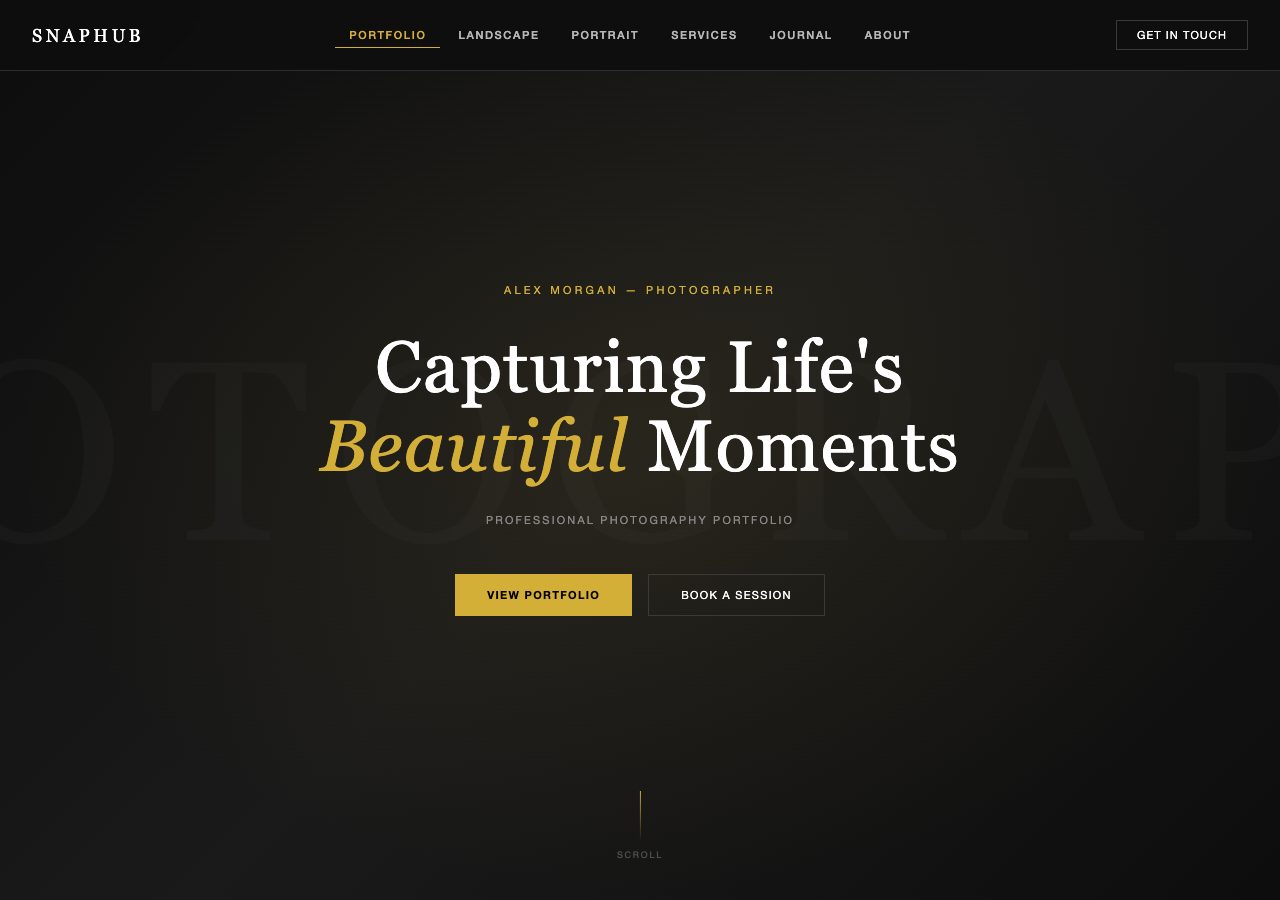 SnapHub — Free Photography WordPress Theme Screenshot