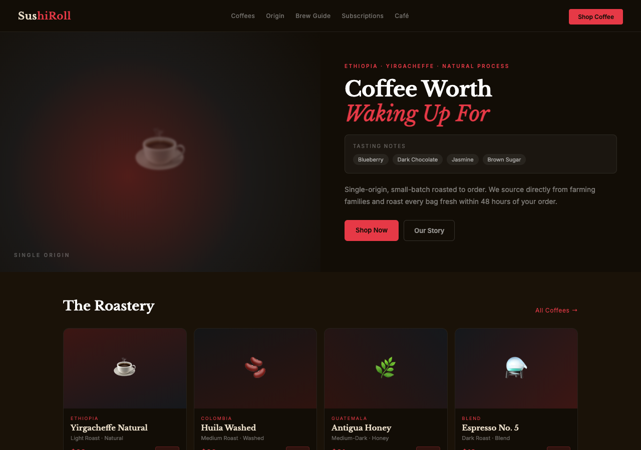 SushiRoll — Free Food & Drink WordPress Theme Screenshot