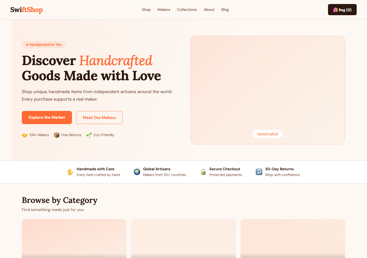 SwiftShop — Free E-commerce WordPress Theme Screenshot