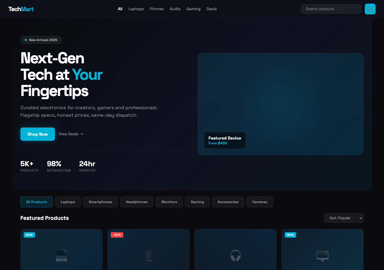 TechMart — Free E-commerce WordPress Theme Screenshot